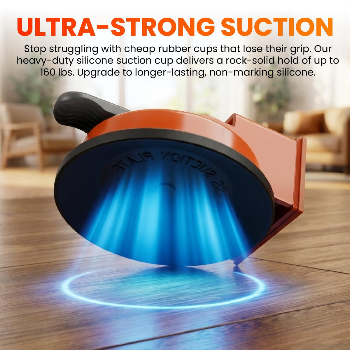 LumiHol enhanced suction cup used in flooring repairs and gap tightening