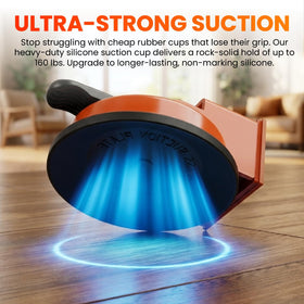 LumiHol enhanced suction cup used in flooring repairs and gap tightening