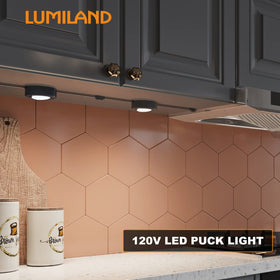 LUMILAND puck light plug-in cord for easy setup