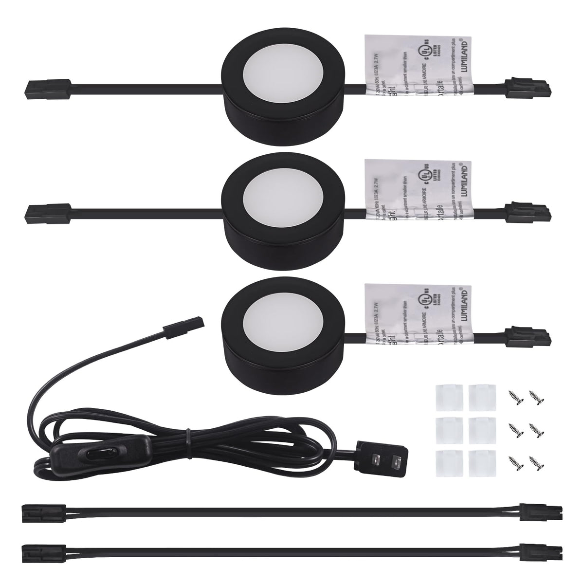 LUMILAND puck light surface mount for versatile shelf lighting