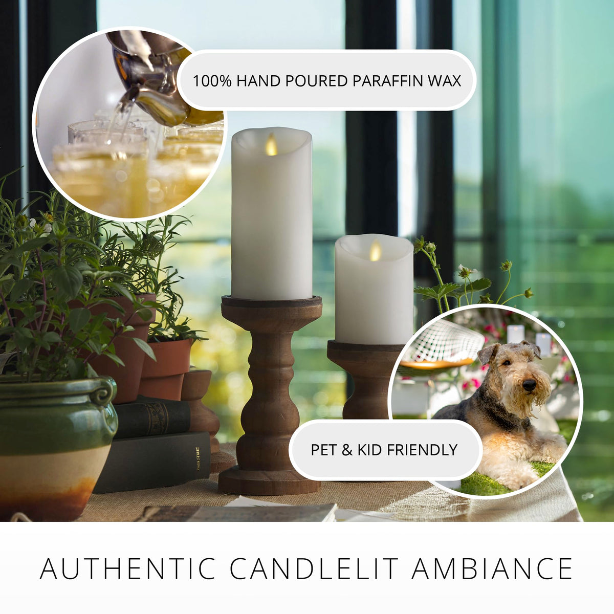 Luminara 6-5 inch ivory pillar candle provides safe, long-lasting glow for gatherings.
