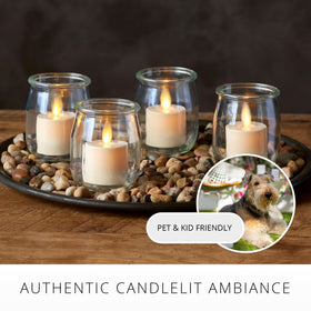 Luminara battery-operated tealight ensures safe, kid-friendly décor with easy placement.