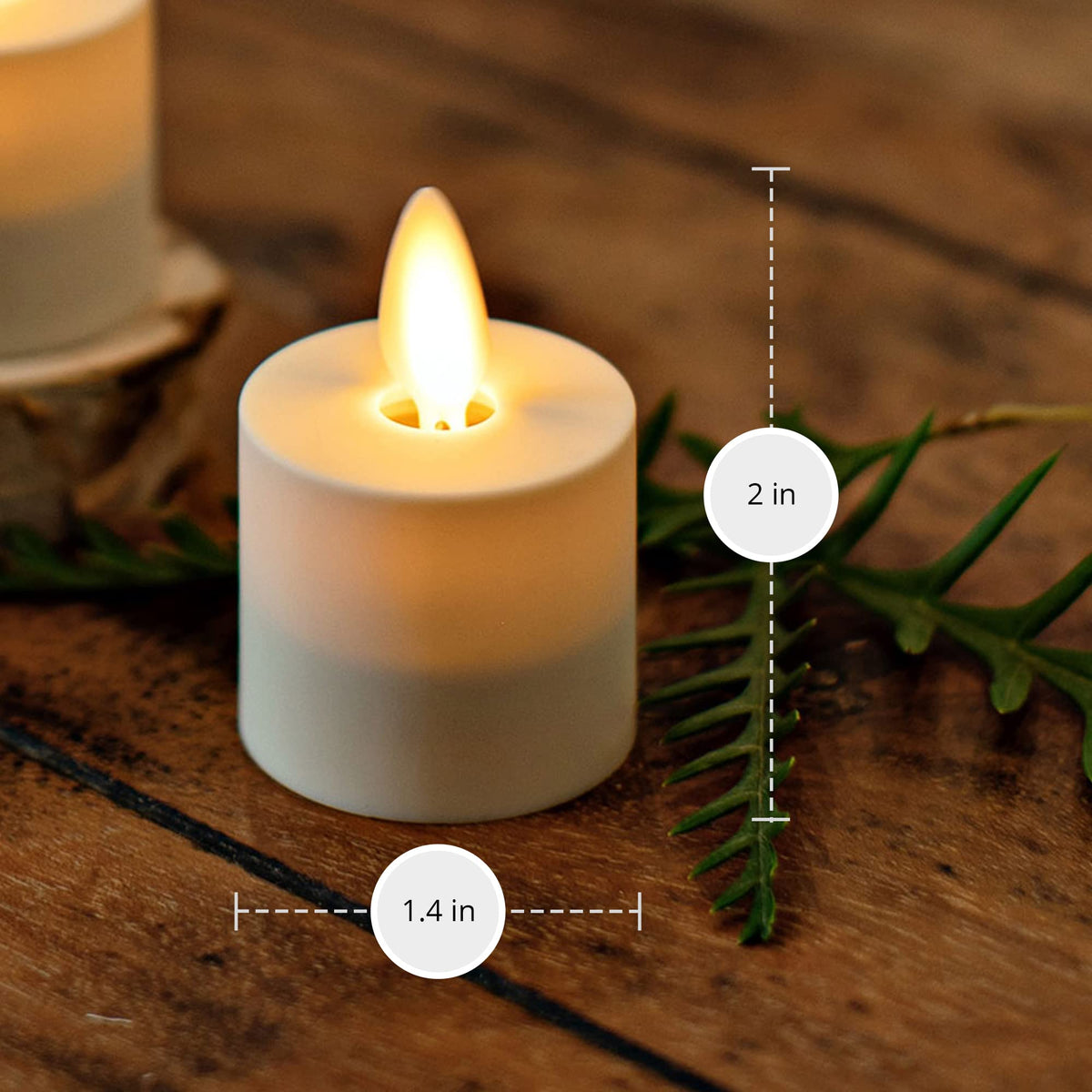 Luminara decorative table display adds chic ambience.
