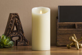 Luminara flameless ivory pillar candle with moving flame for safe centerpieces