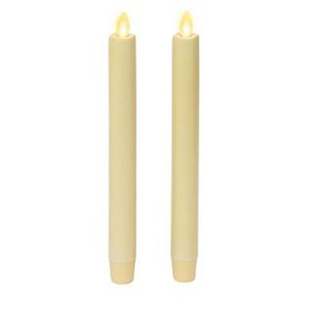 Luminara flickering flameless ivory taper candles two-pack for dining room centerpieces