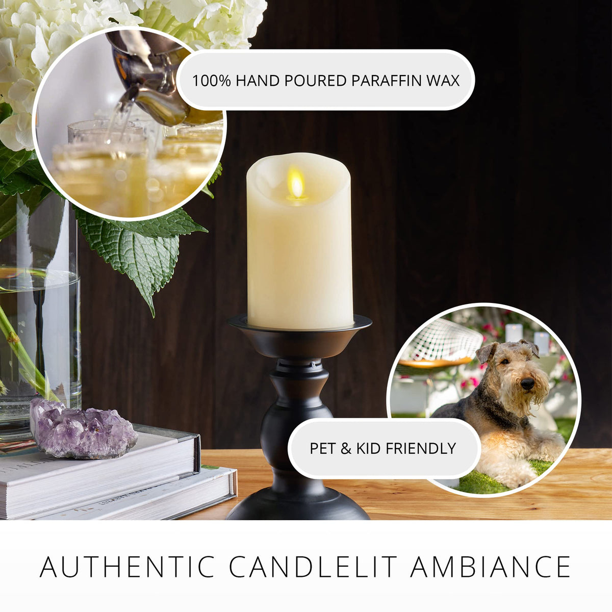 Luminara moving flame LED creates cozy ambiance without fire hazards