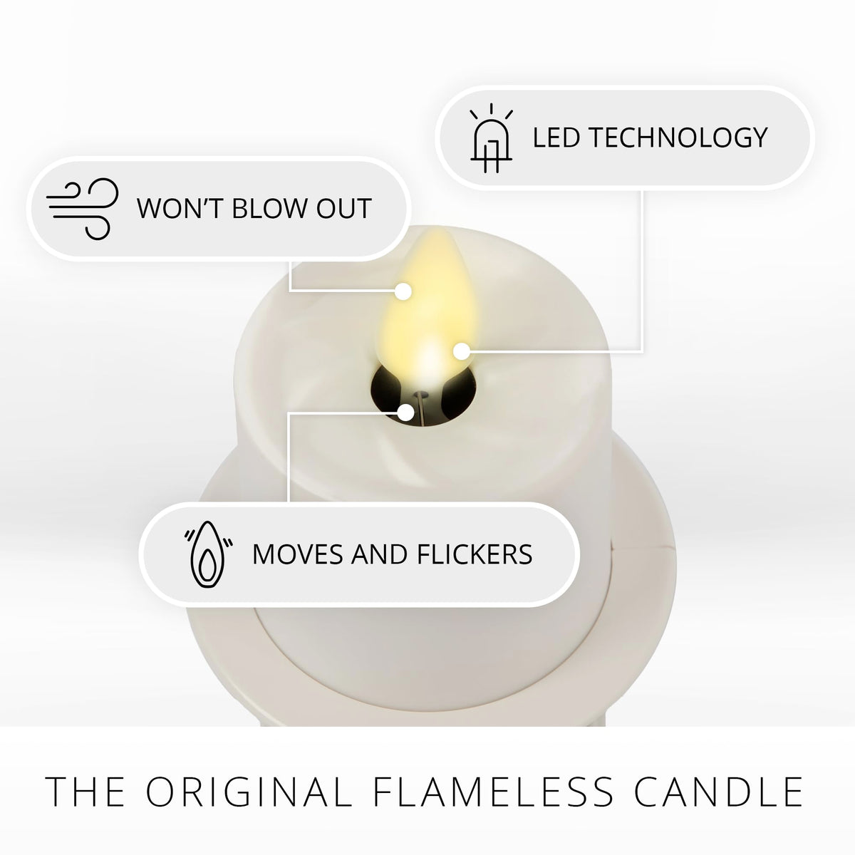 Luminara warm amber glow provides gentle nighttime visibility