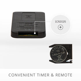 Luminara remote battery replacement tray keeps setup ready.
