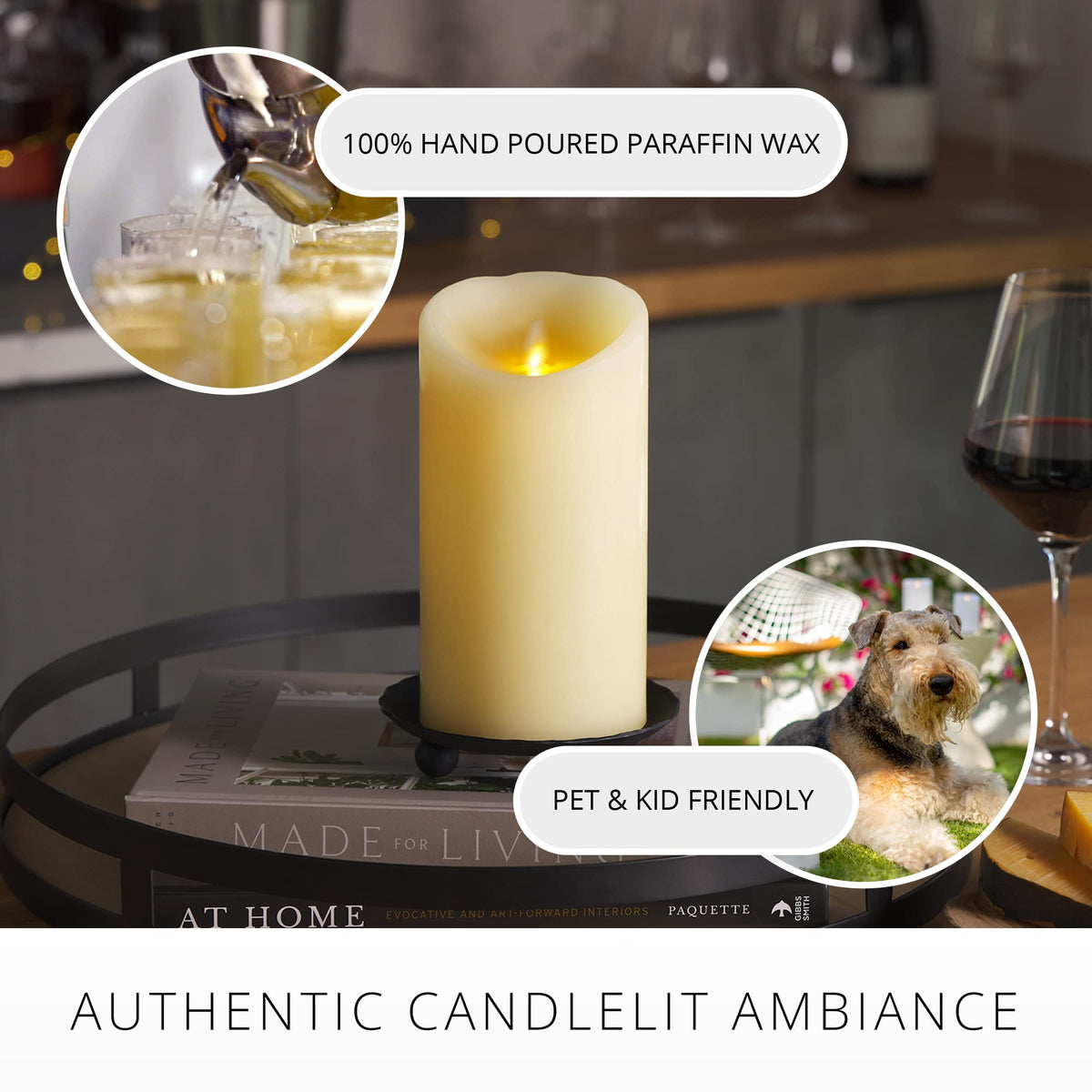 Luminara candle with remote control for easy hands-free operation