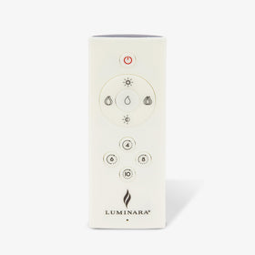Luminara remote full view showing sleek design for easy control.