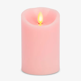 Luminara Saga Rose 3x4.5 inch pillar candle with moving flame for safe indoor ambiance