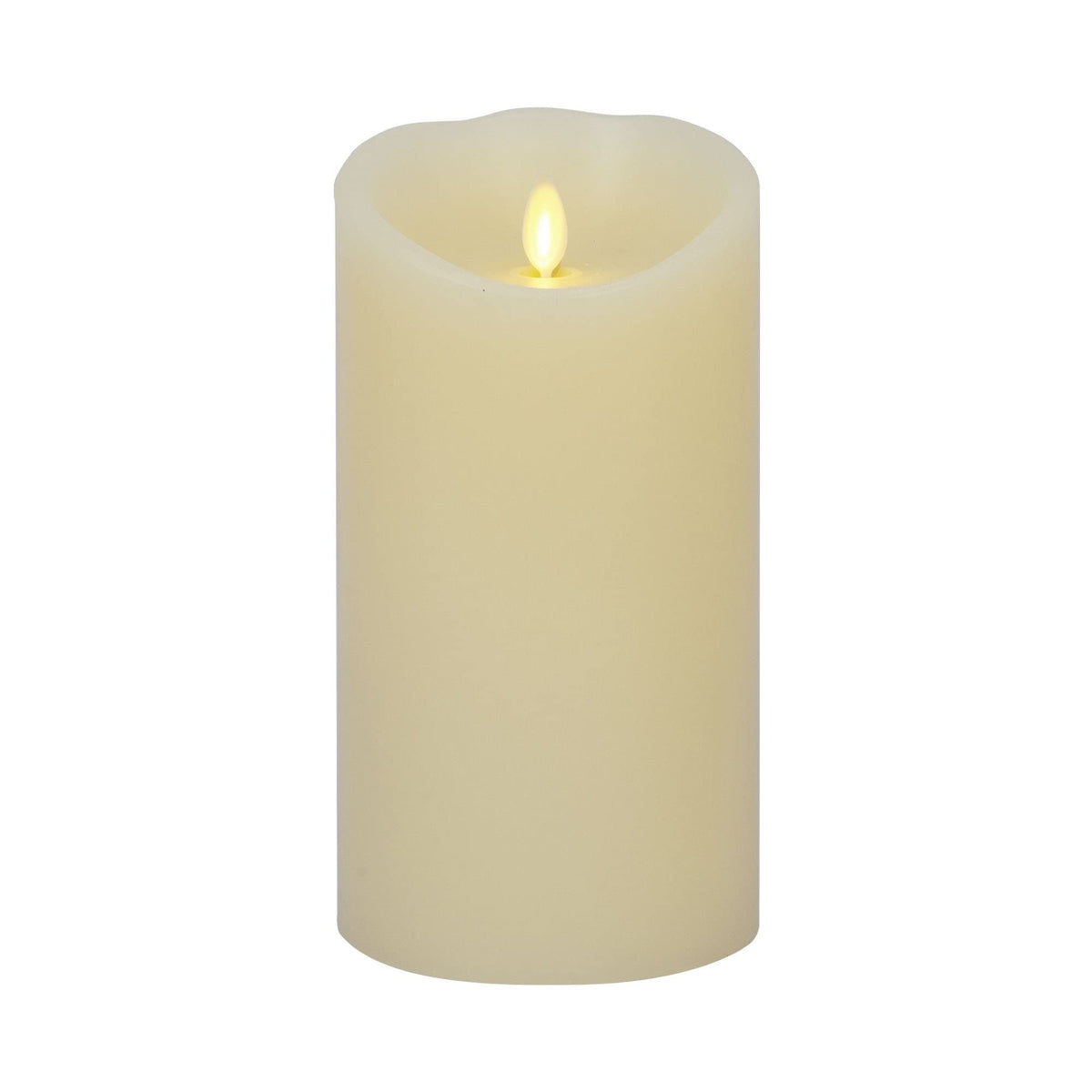 Luminara ivory scalloped-edge flameless candle 4x7 with real-wax look for indoors