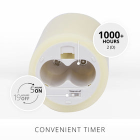 Luminara ivory timer-enabled flameless candle for automatic on/off use