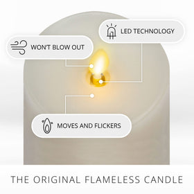 Luminara timer candle with automatic on/off cycles and convenience