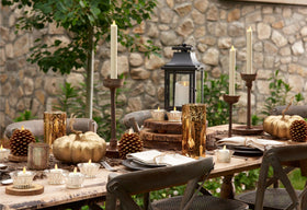 Luminara timer-tealight features automatic on/off for hands-free ambience.
