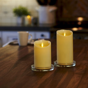 Luminara ivory pillar candle ideal for weddings, Easter, and festive decor.