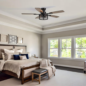 LuminFan 46-inch layout fits rooms up to 350 square feet.