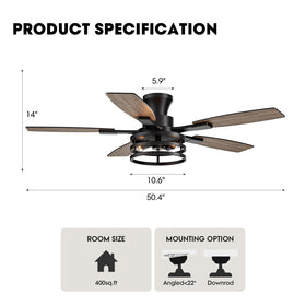 LuminFan low-profile black farmhouse fan for a clean ceiling look.