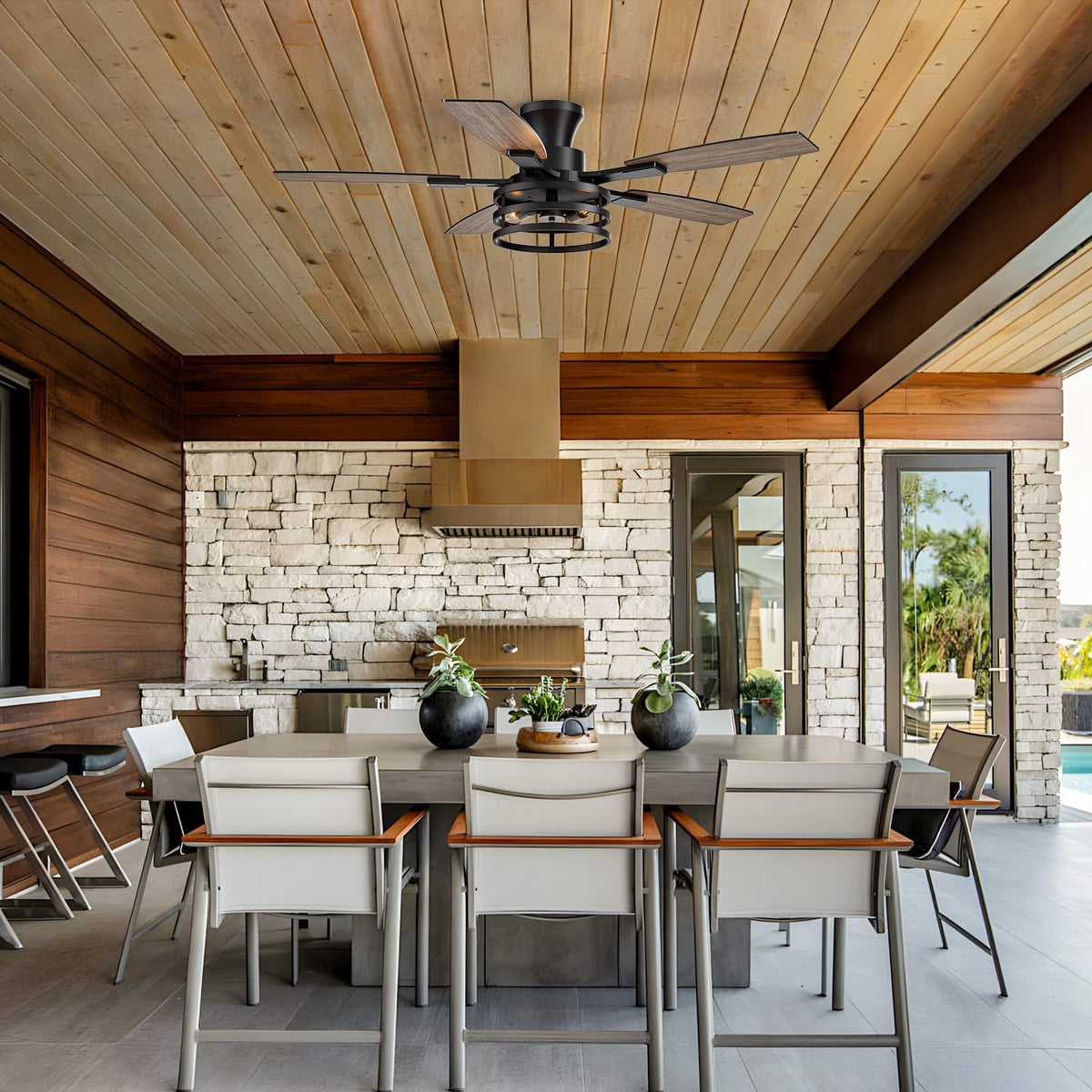LuminFan energy efficient DC motor operates quietly for relaxed evenings.