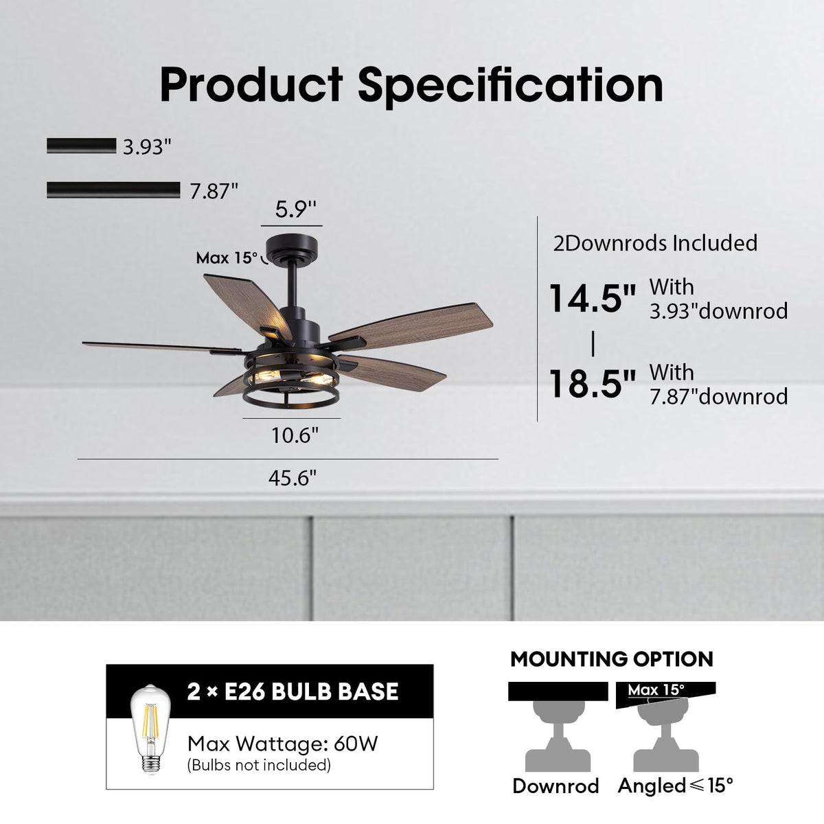 LuminFan remote-controlled DC motor close-up, whisper-quiet operation.