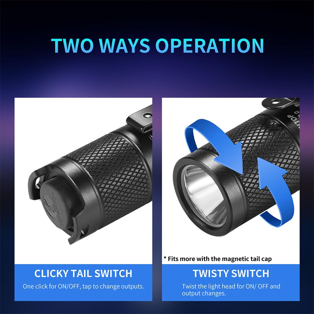 LUMINTOP Tool AA 2.0 compact size, fits in pockets or backpacks.