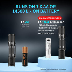 LUMINTOP Tool AA 2.0 diffuser included, converts to ambient candle-like light.
