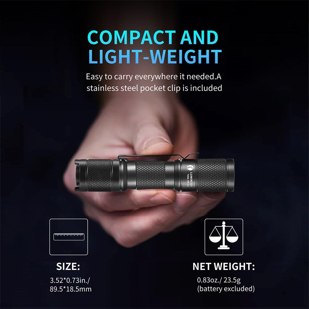LUMINTOP Tool AA 2.0 IP68 waterproof, ready for rain, submersion, and splash.