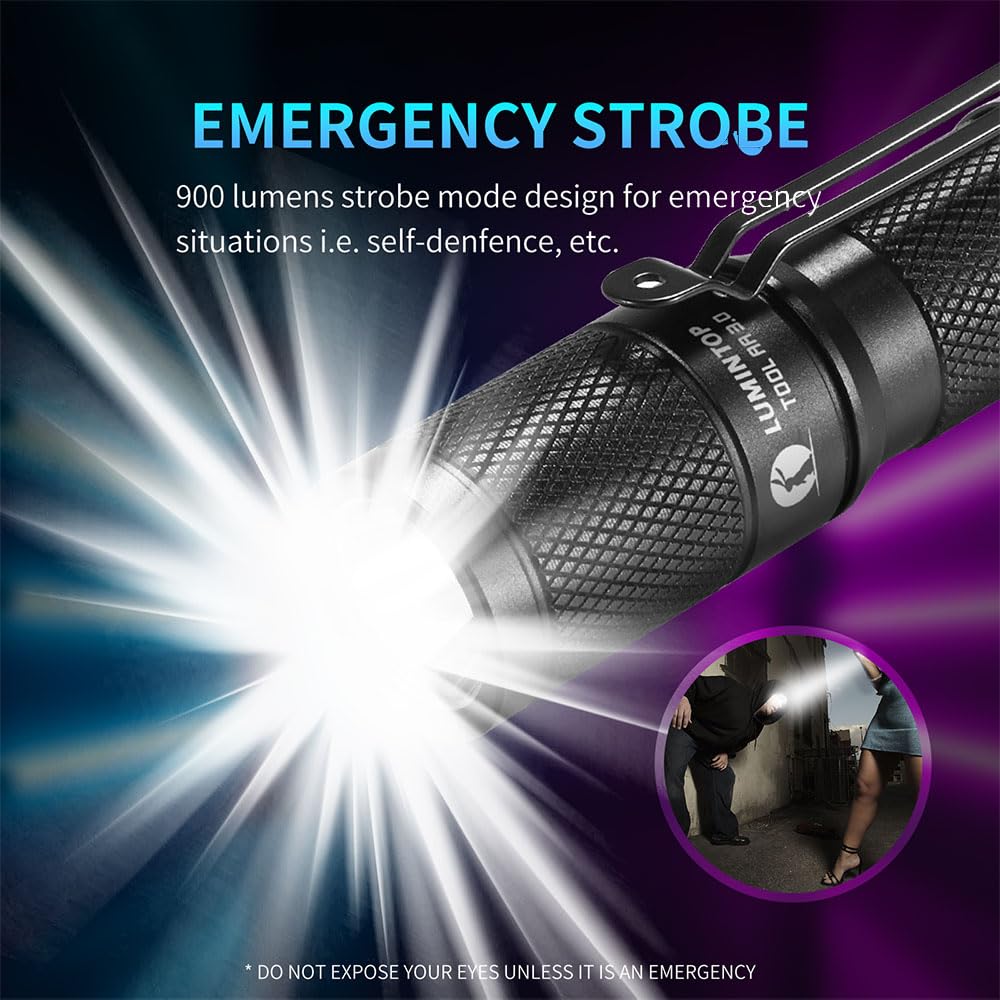 LUMINTOP Tool AA 2.0 knurl grip texture, secure hold during wet or cold adventures.