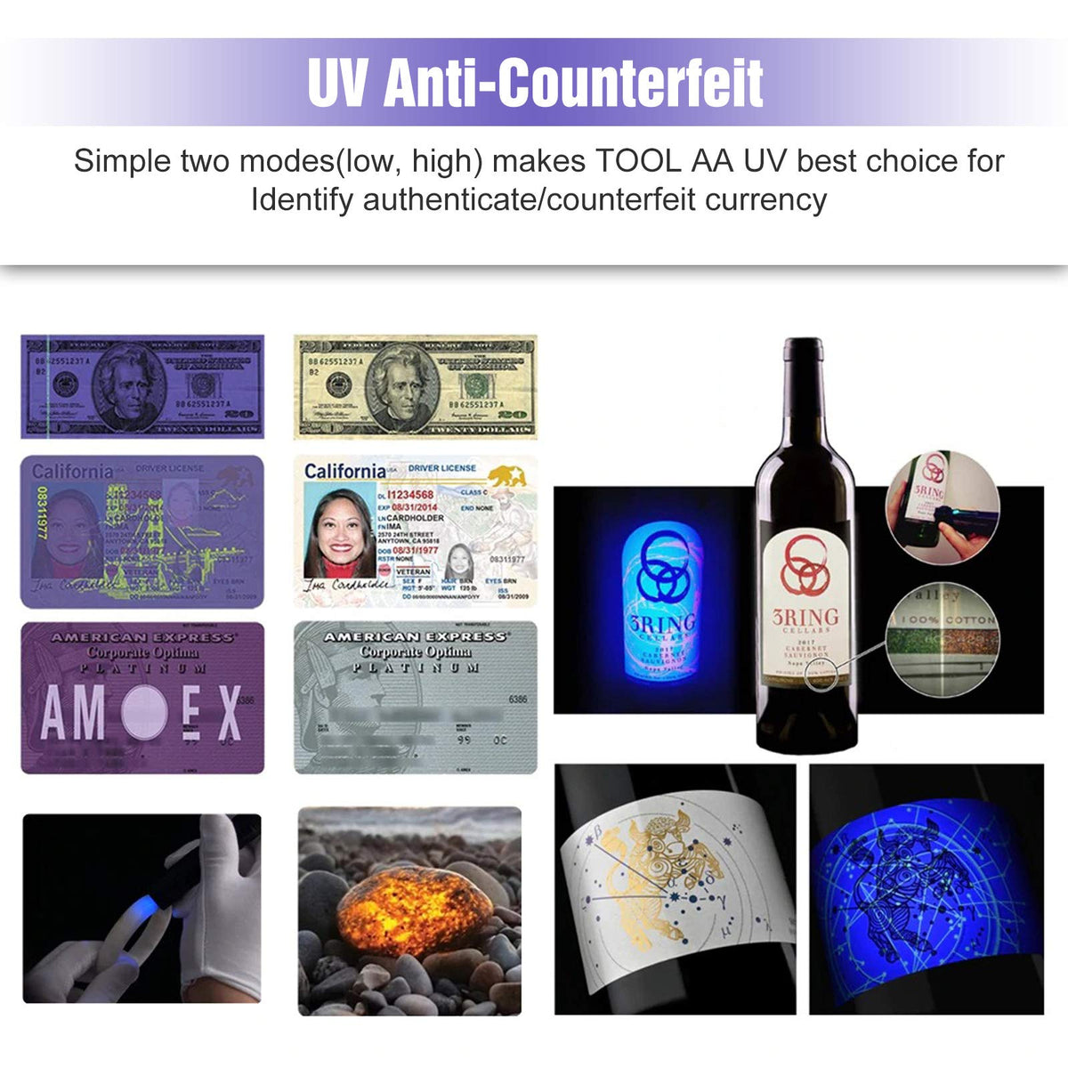 LUMINTOP Tool AA UV flashlight compact size fits in pockets.
