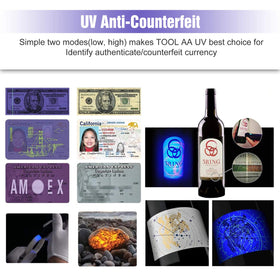 LUMINTOP Tool AA UV flashlight compact size fits in pockets.