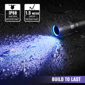 LUMINTOP Tool AA UV flashlight filter lens enhances 365nm light clarity.