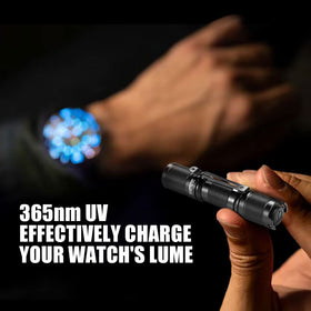 LUMINTOP Tool AA UV flashlight mode-switch enables easy low/high operation.