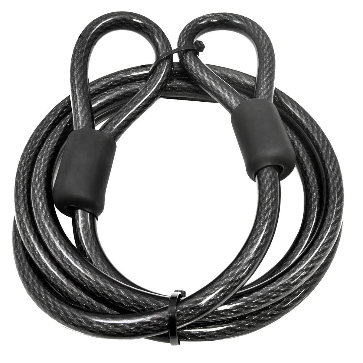 Lumintrail 12mm braided-steel-cable with vinyl coating for rust protection.