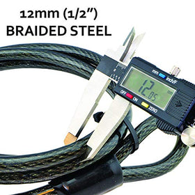 Lumintrail 12mm vinyl-coated braided-steel-cable designed for flexible locking.