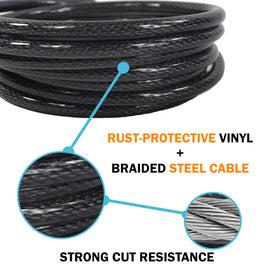 Lumintrail 20ft 12mm cable extends coverage for gates and outdoor equipment.