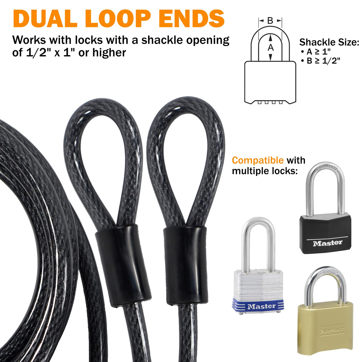 Lumintrail security cable use cases include bikes, tools, and outdoor gear.