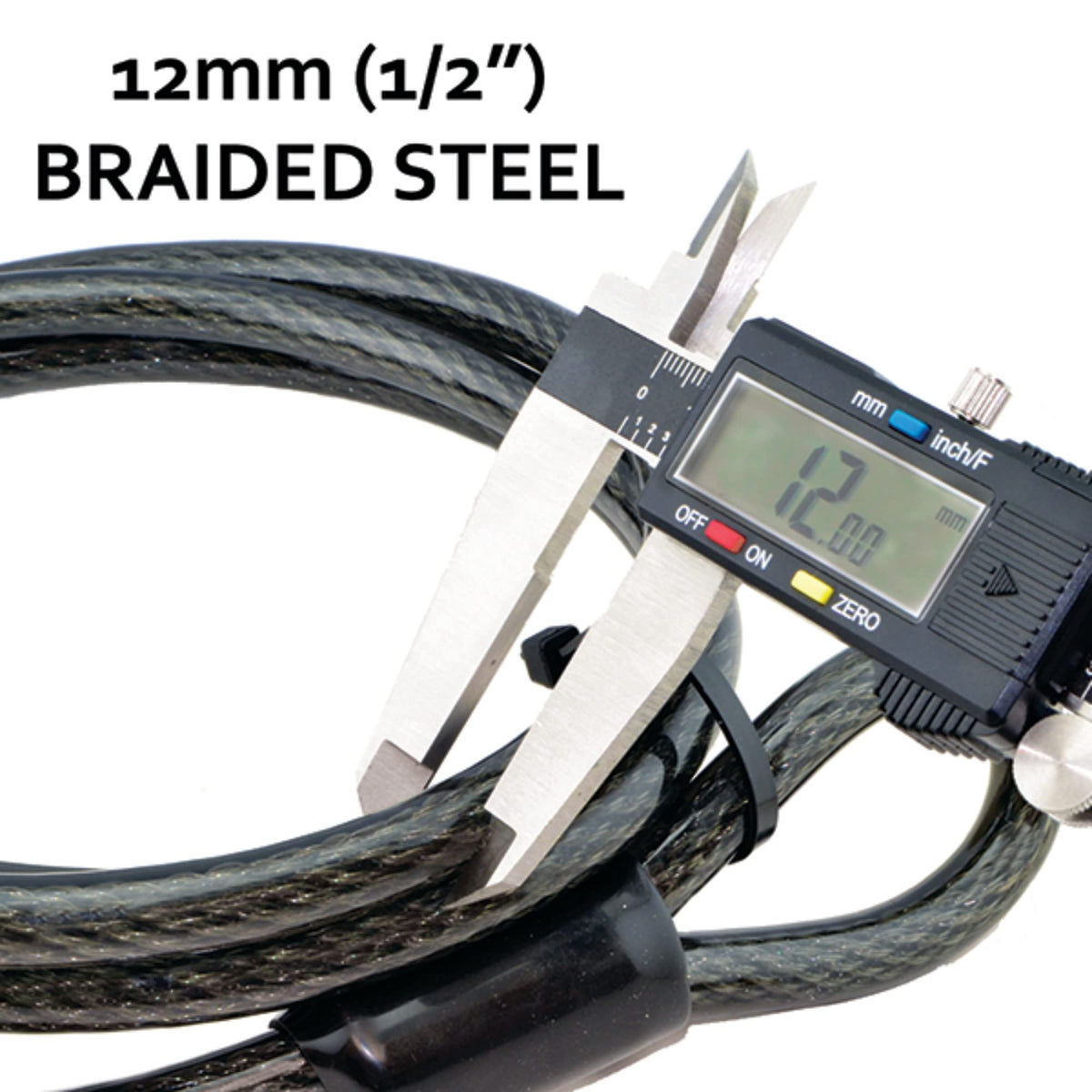 Lumintrail security cable features vinyl coating to resist rust and scratches.