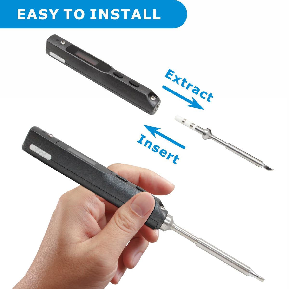 LUMINZENLUX TS100 tip J02 for high-precision joints on fine pins.