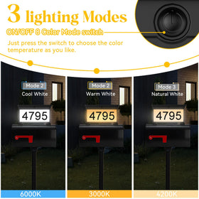 LumiZen address sign lights up at dusk for clear night visibility