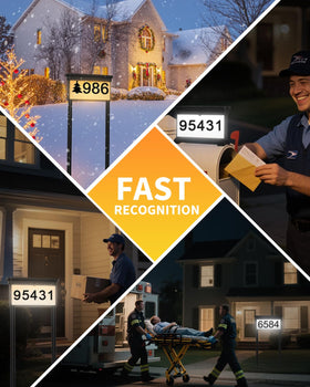 LumiZen illuminated address sign enhances night readability and curb appeal