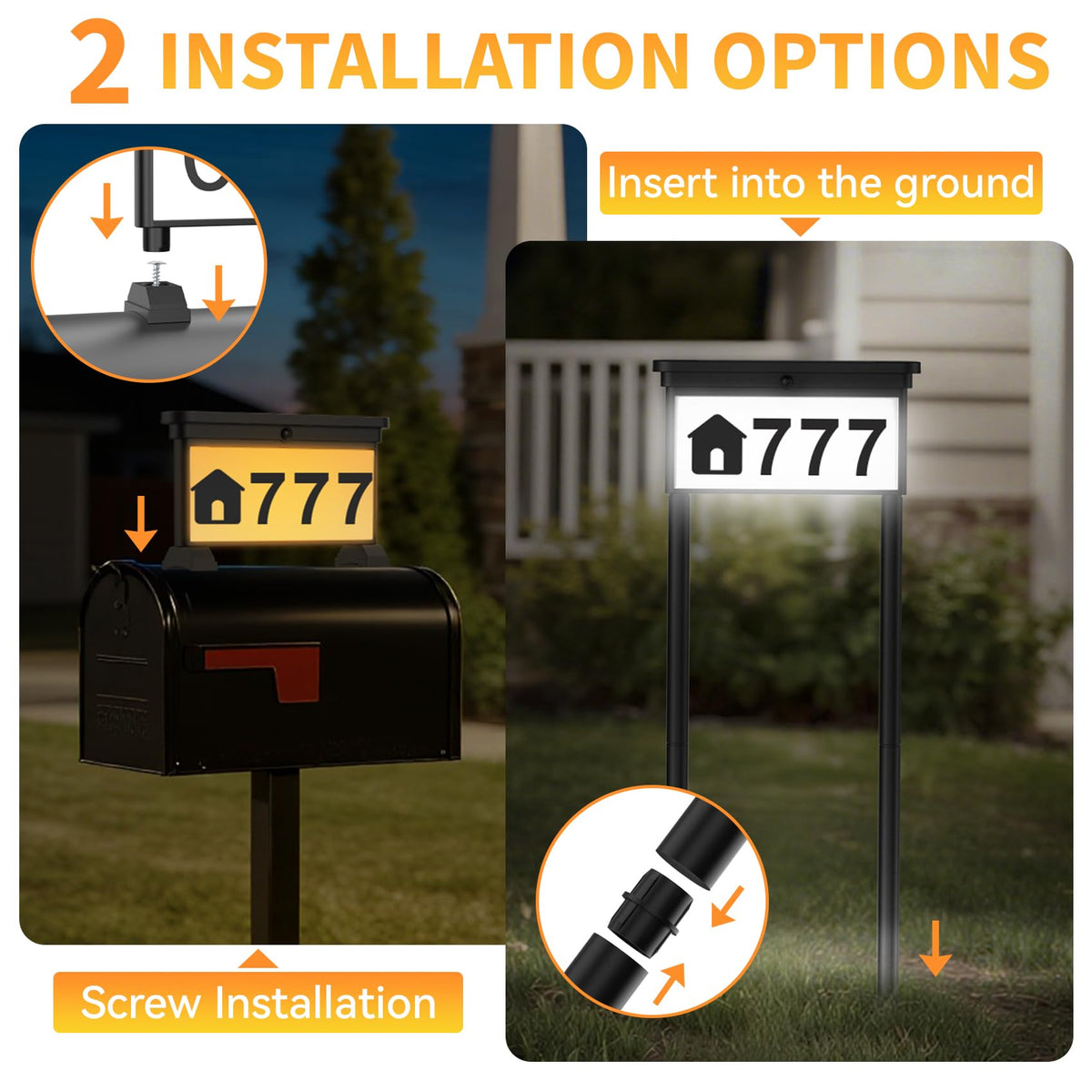 LumiZen dual installation lets you mount on wall or stake in the lawn.
