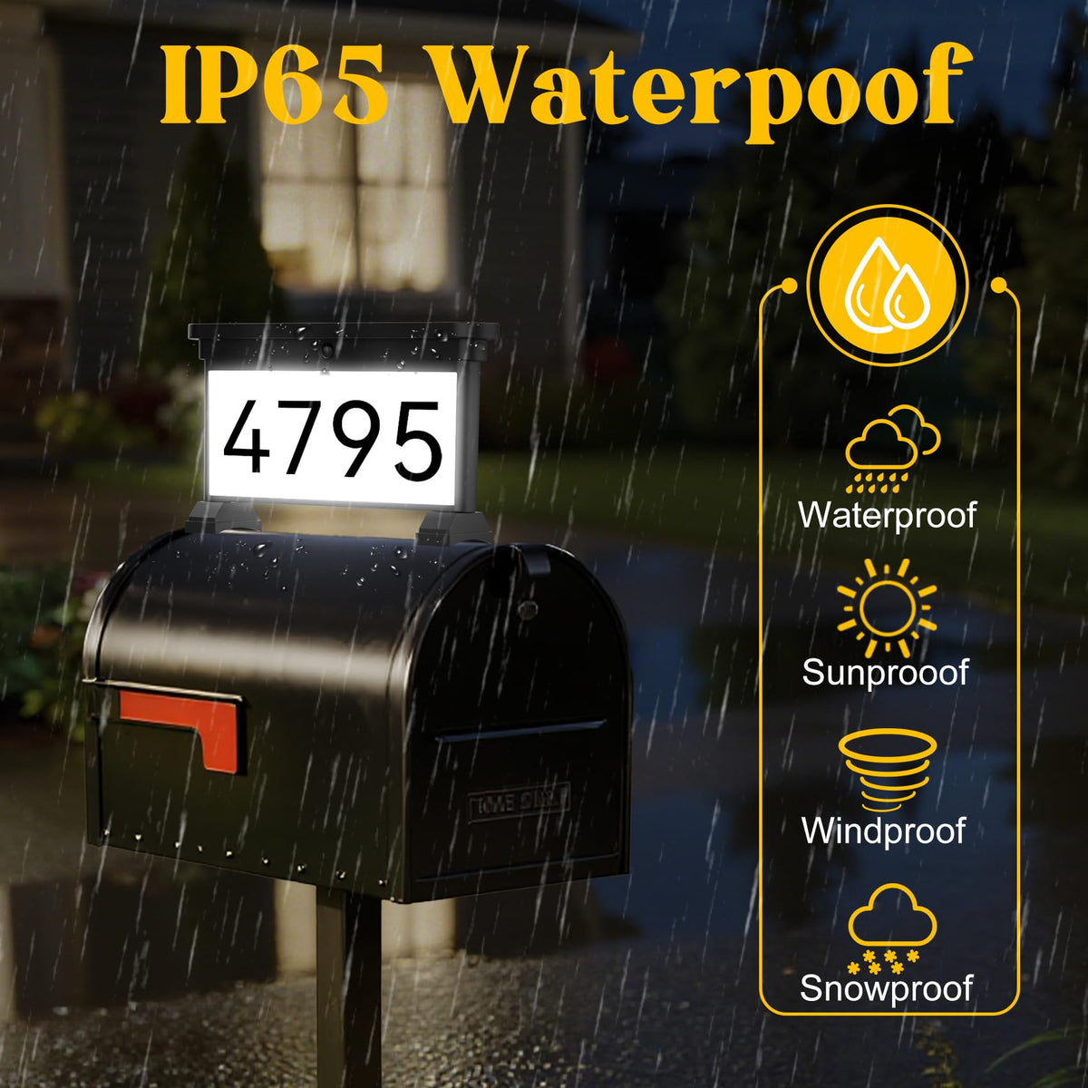LumiZen IP65 waterproof outdoor address plaque withstands weather