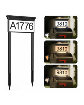 LumiZen solar address sign with double-sided illumination improving nighttime visibility for guests