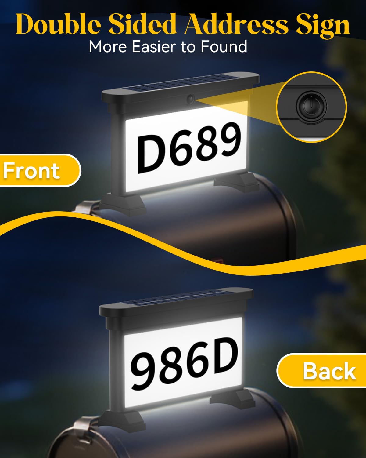 LumiZen address sign showing three-color modes for different lighting needs