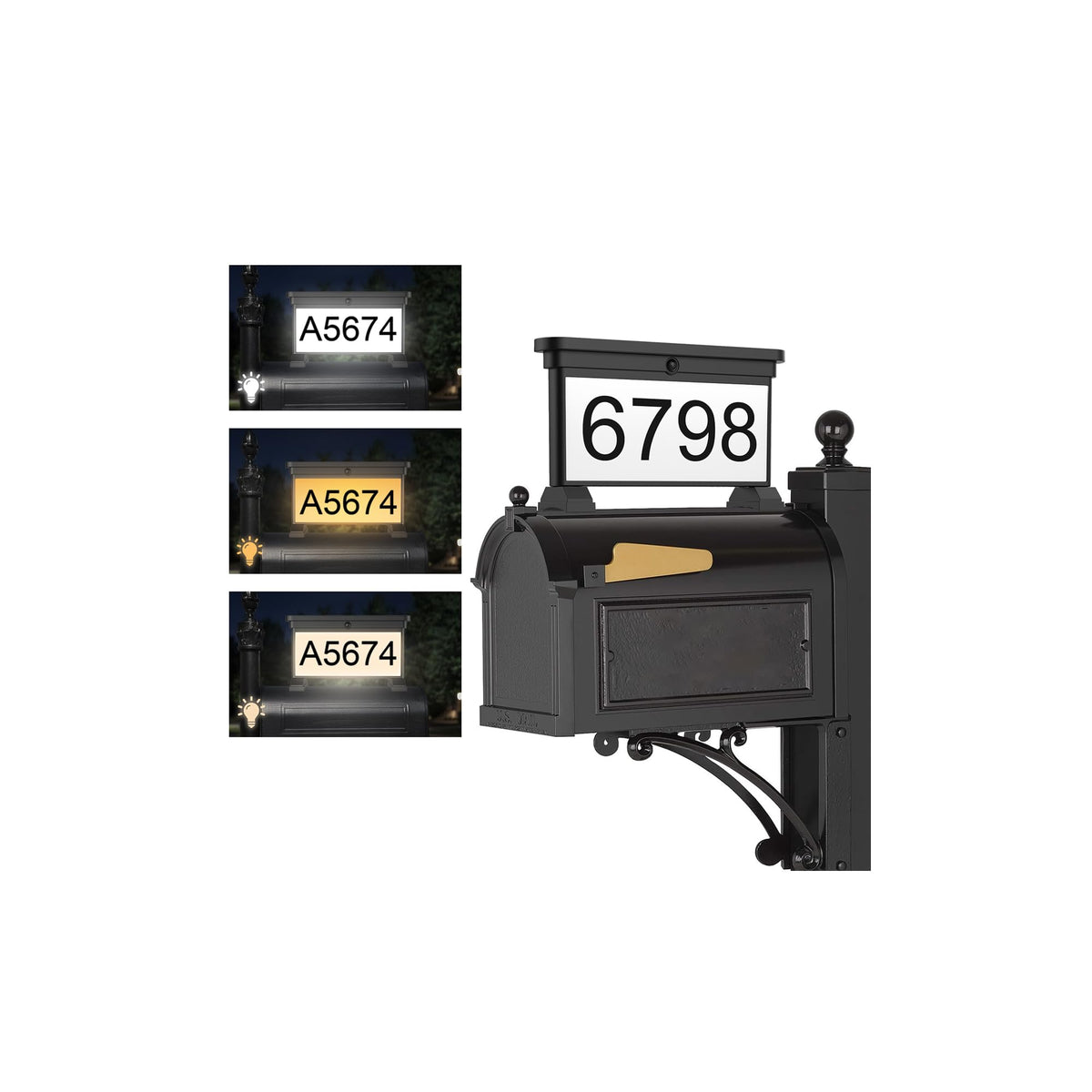 LumiZen solar address sign double-sided for daytime and nighttime visibility