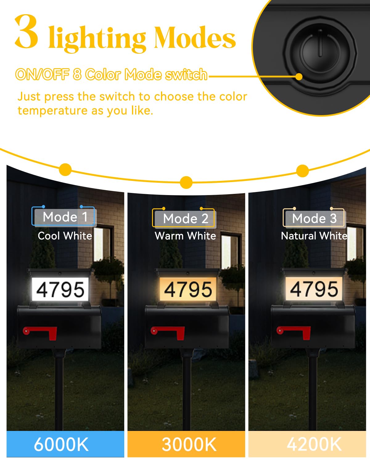 LumiZen dusk-to-dawn automatic lighting in action on the address sign