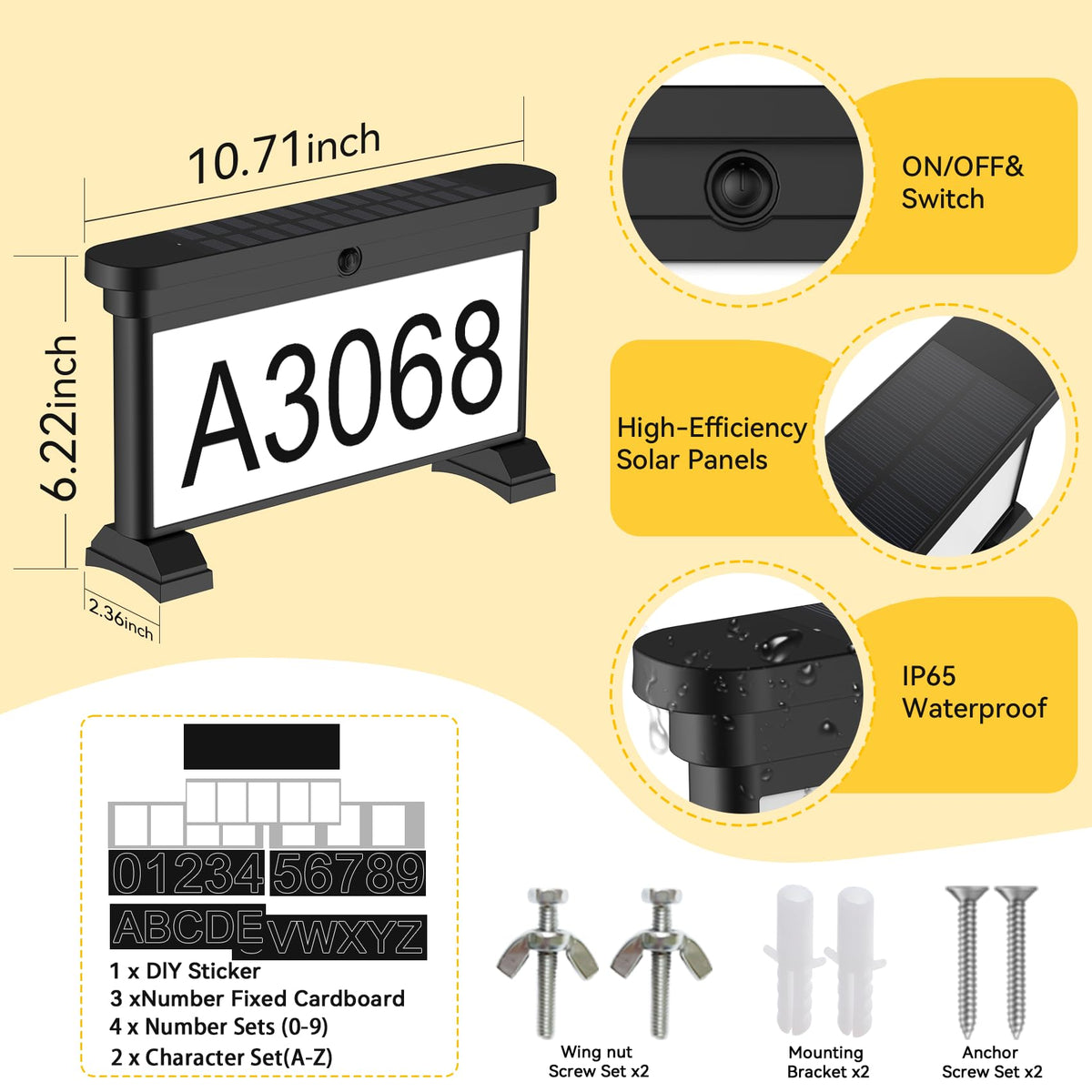 LumiZen address sign with three color modes for customizable lighting