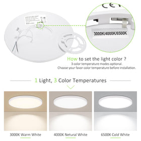 LUMLLSAJI 12-inch LED ceiling light 4000K natural white for kitchens.