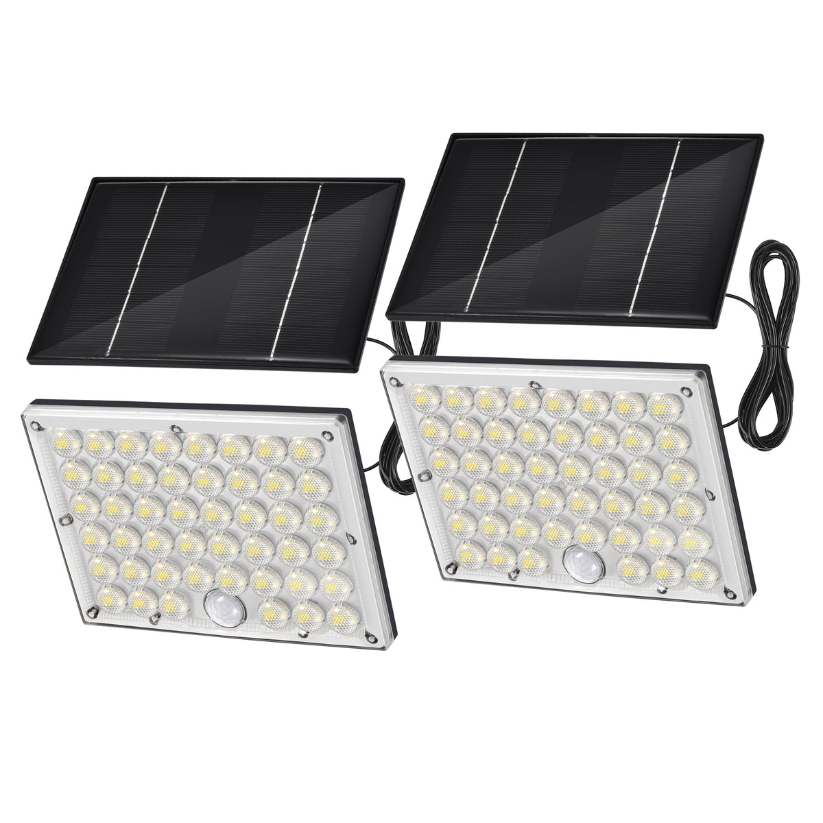 LUMLLSAJI 184 LED solar motion light on porch providing hands-free outdoor illumination
