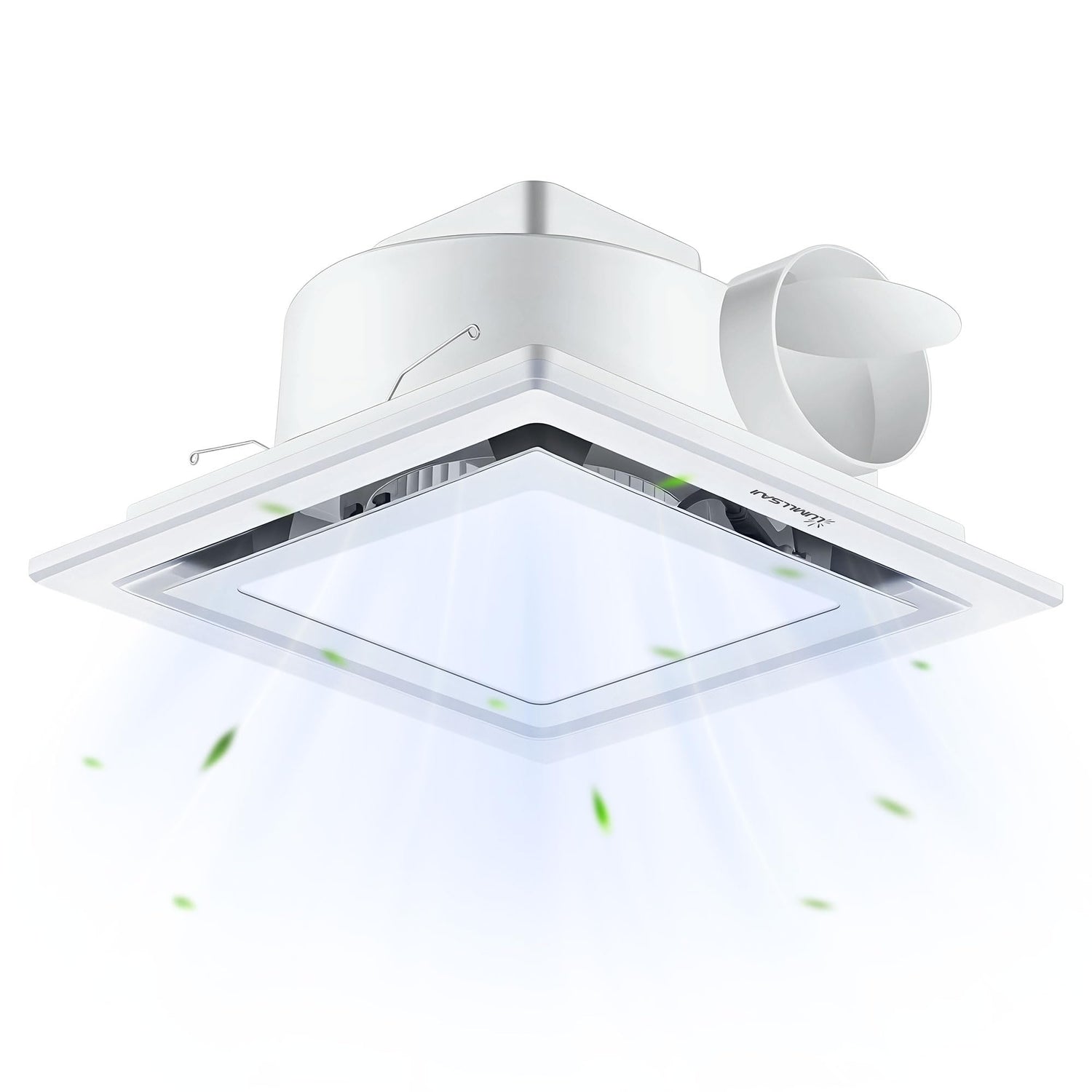 LUMLLSAJI bathroom exhaust fan light front view with quiet performance and bright illumination